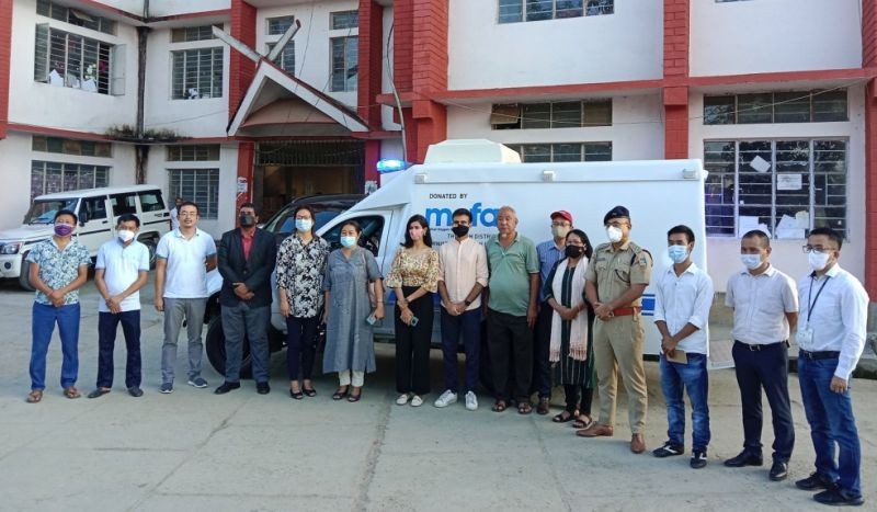 Mon district received a customized 4x4 Ambulance from ‘Medical Oxygen For All’ under the initiative of District Administration Mon on October 1. (DIPR Photo)